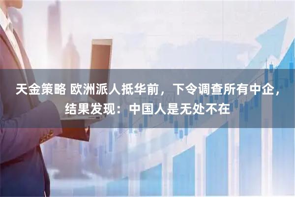 天金策略 欧洲派人抵华前，下令调查所有中企，结果发现：中国人是无处不在