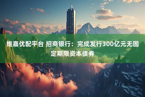 维嘉优配平台 招商银行：完成发行300亿元无固定期限资本债券