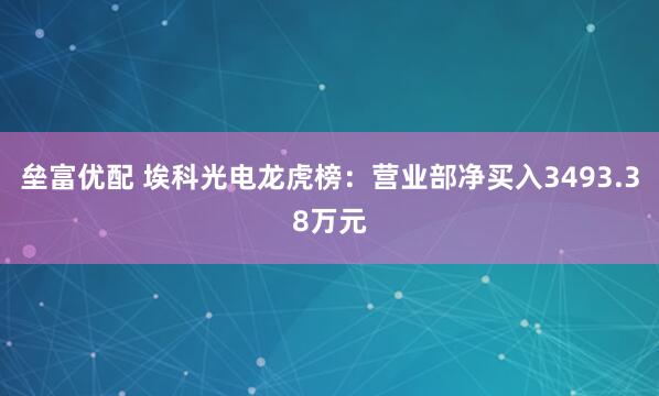 垒富优配 埃科光电龙虎榜：营业部净买入3493.38万元