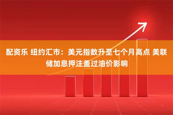 配资乐 纽约汇市：美元指数升至七个月高点 美联储加息押注盖过油价影响