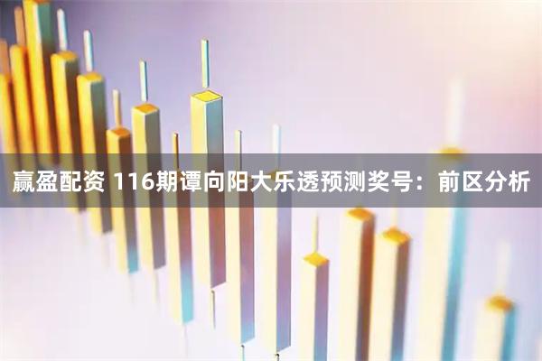 赢盈配资 116期谭向阳大乐透预测奖号：前区分析